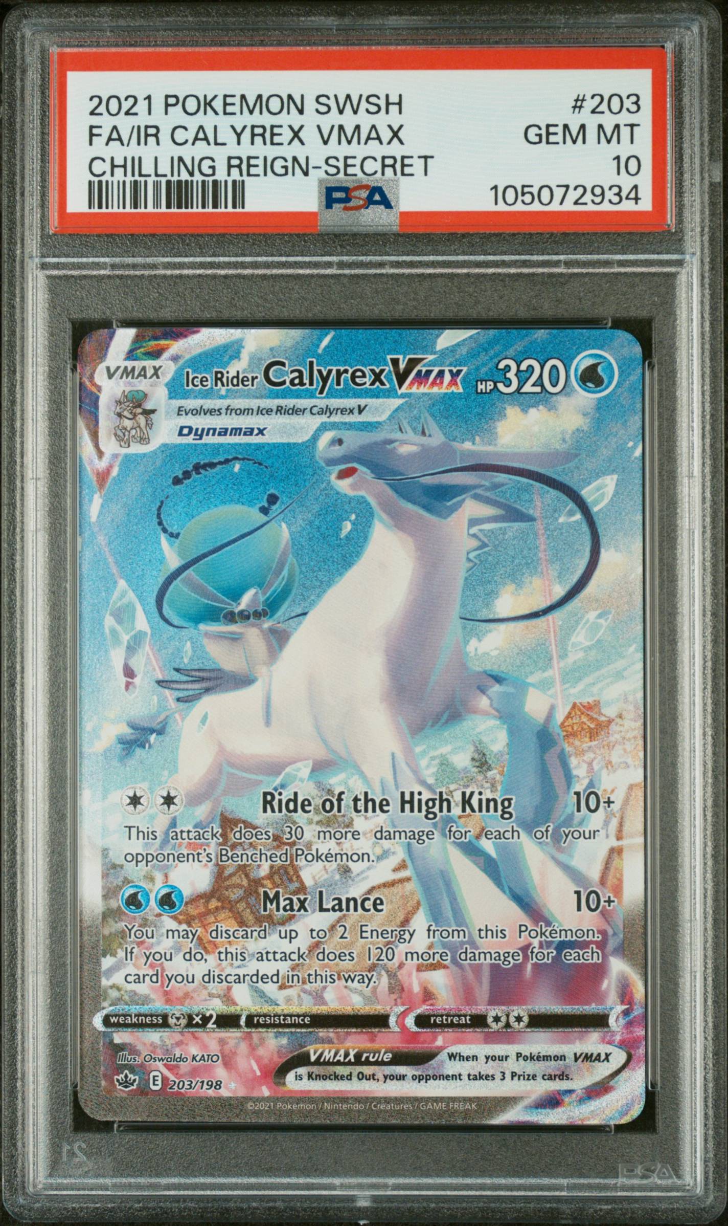 Ice Rider Calyrex VMAX - PSA 10 - Graded Card