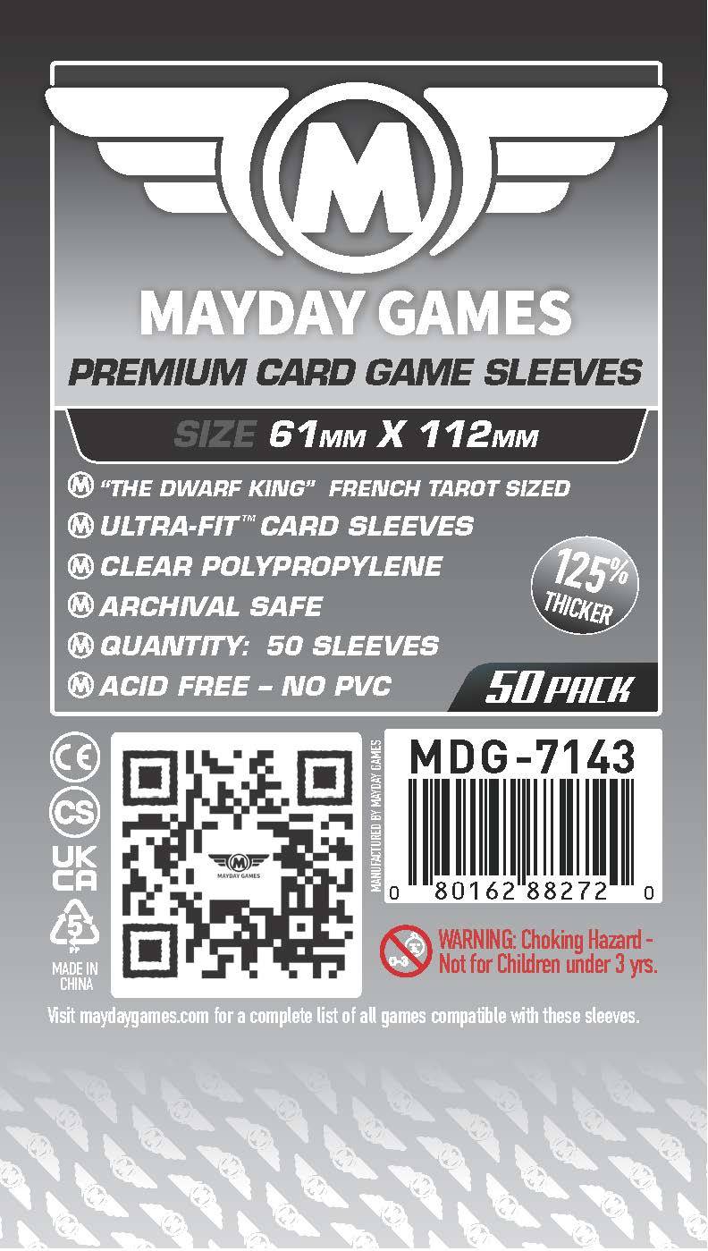 "Dwarf King" Compatible French Tarot Card Sleeves - Magnum (61x112mm)