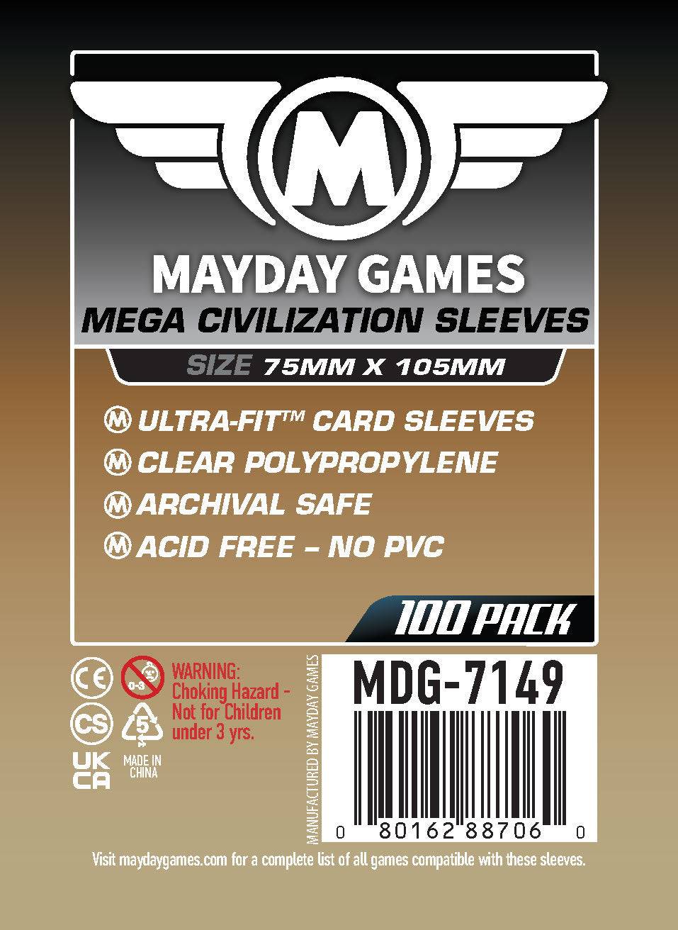 "Mega Civilization" Compatible Card Sleeves (75x105mm)