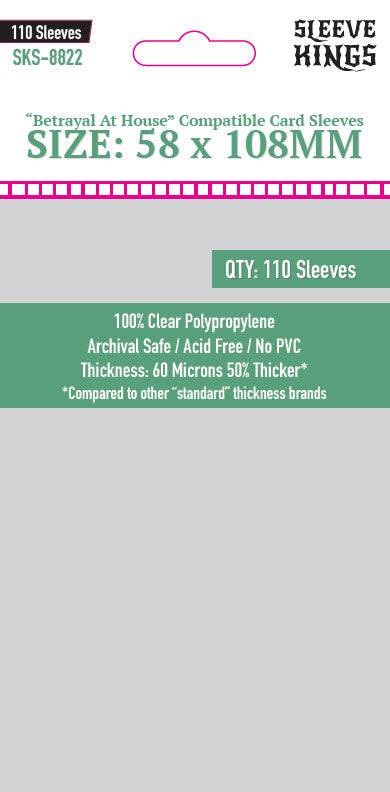 "Betrayal At House on the Hill" Compatible Sleeves (58x108mm)