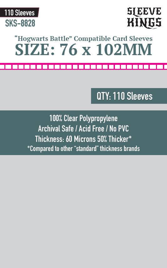 "Hogwarts Battle" Compatible Large Sleeves (76x102mm)