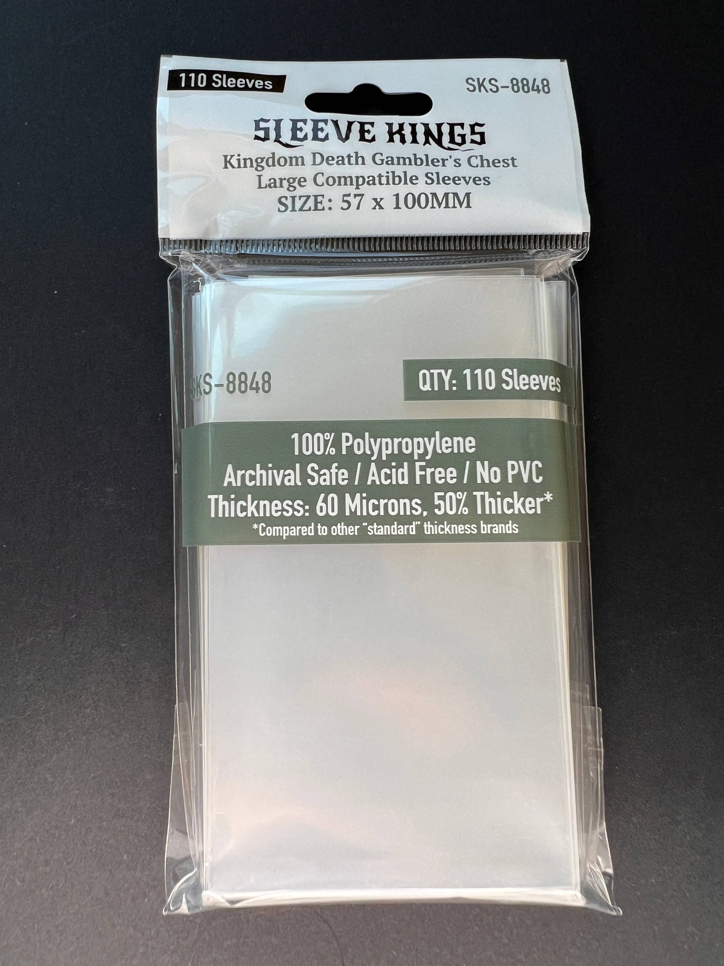 "Kingdom Death Gambler's Chest" Compatible Large Sleeves (57x100mm)