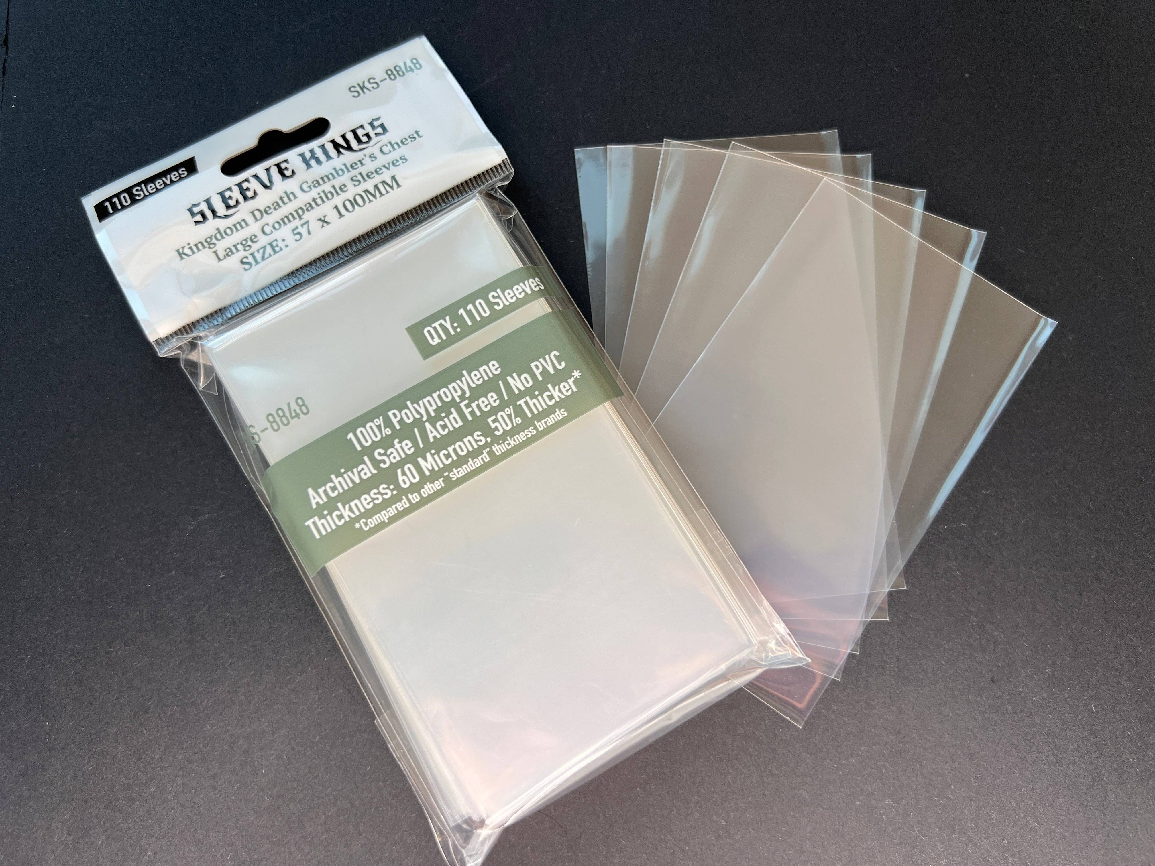 "Kingdom Death Gambler's Chest" Compatible Large Sleeves (57x100mm)
