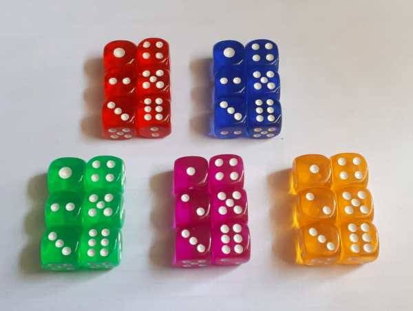 12mm D6 Transparent Dice Pack